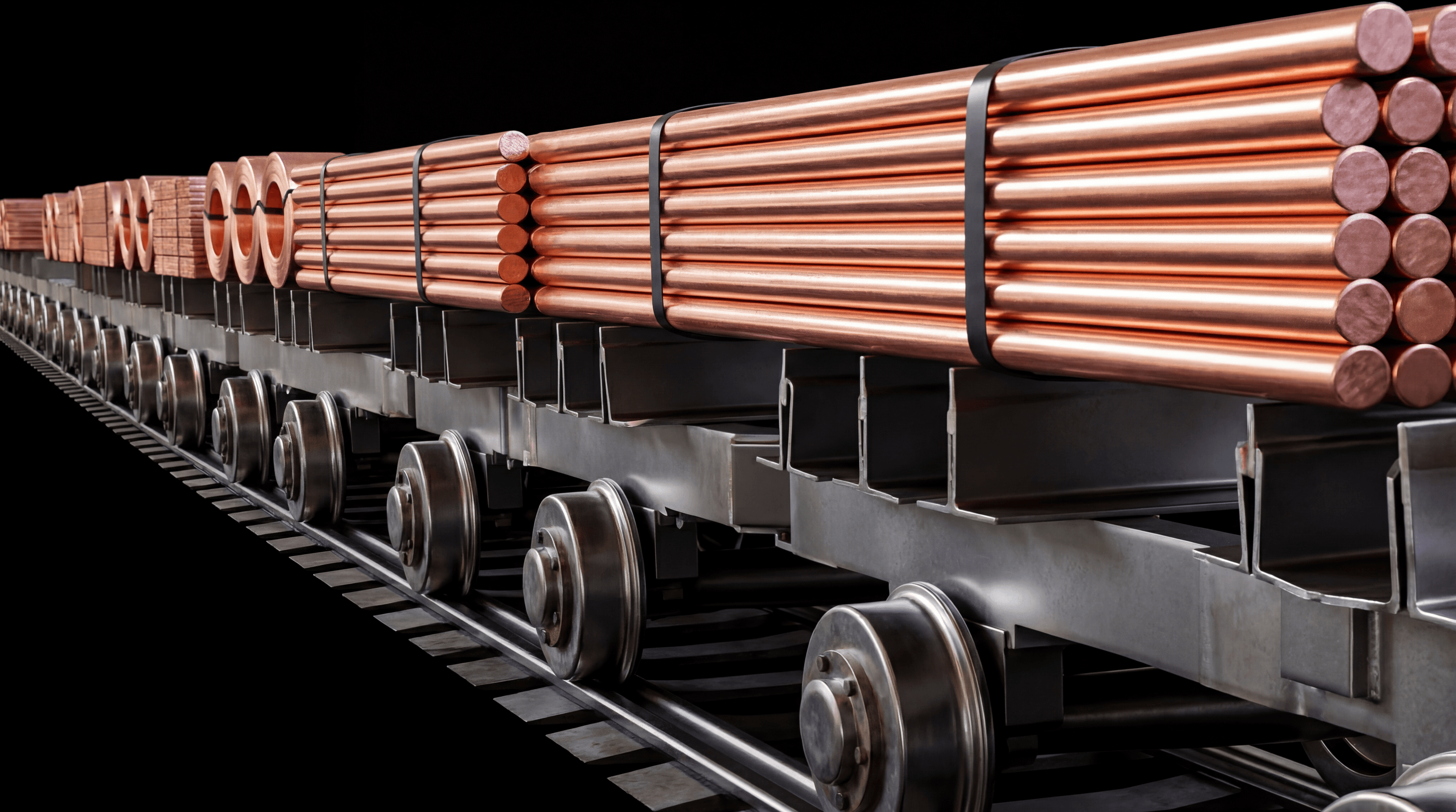 Copper products on train
